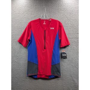TYR Men’s Competitor Short Sleeve Shirt Triathalon Biking sz S Style # TSSCOM6